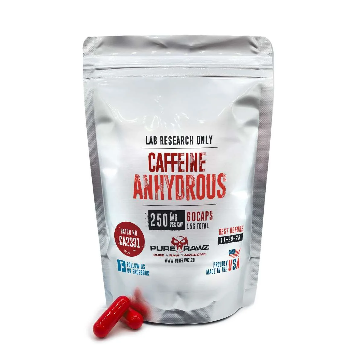 Buy Caffeine Anhydrous Capsules | 99% Pure | Fast Shipping
