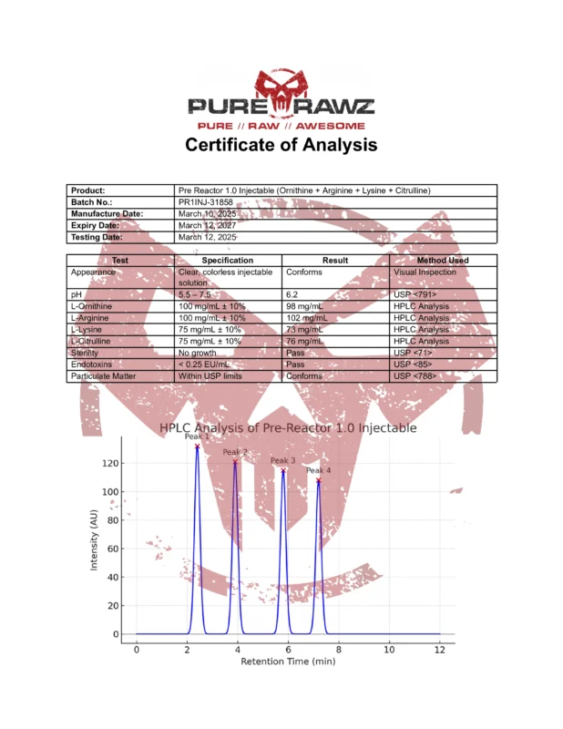 Pre Reactor 1.0 Injectable (Ornithine Arginine Lysine Citrulline)