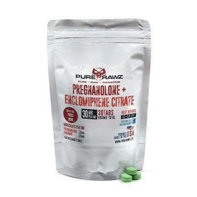 Pregnanolone + Enclomiphene Citrate Stack, 30mg per tablet, 30 tablets, by Purz