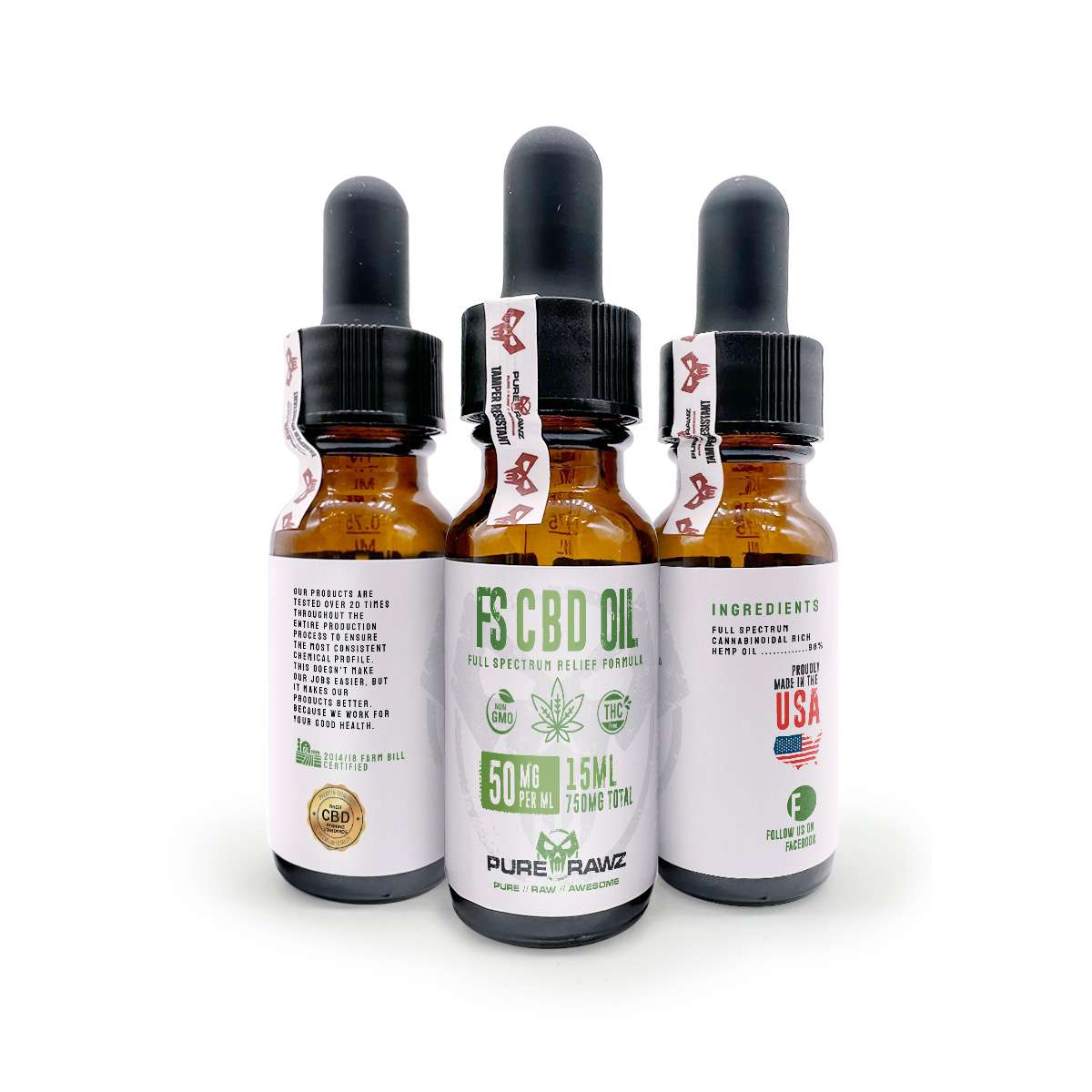 Buy Full Spectrum CBD Oil High Potency - USA Made | PureRawz