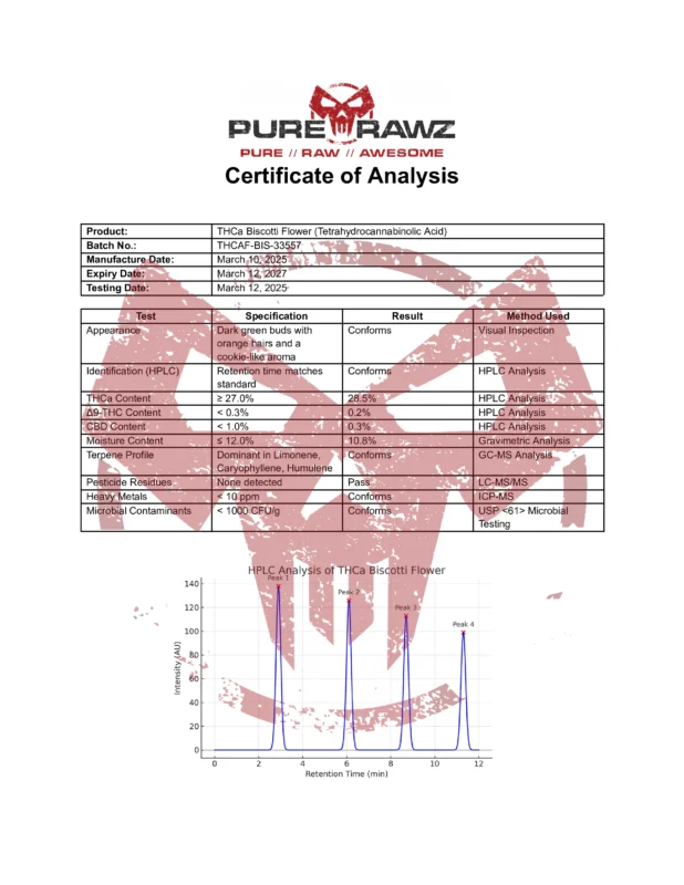 PRZ THCa Biscotti Flower (Tetrahydrocannabinolic Acid)