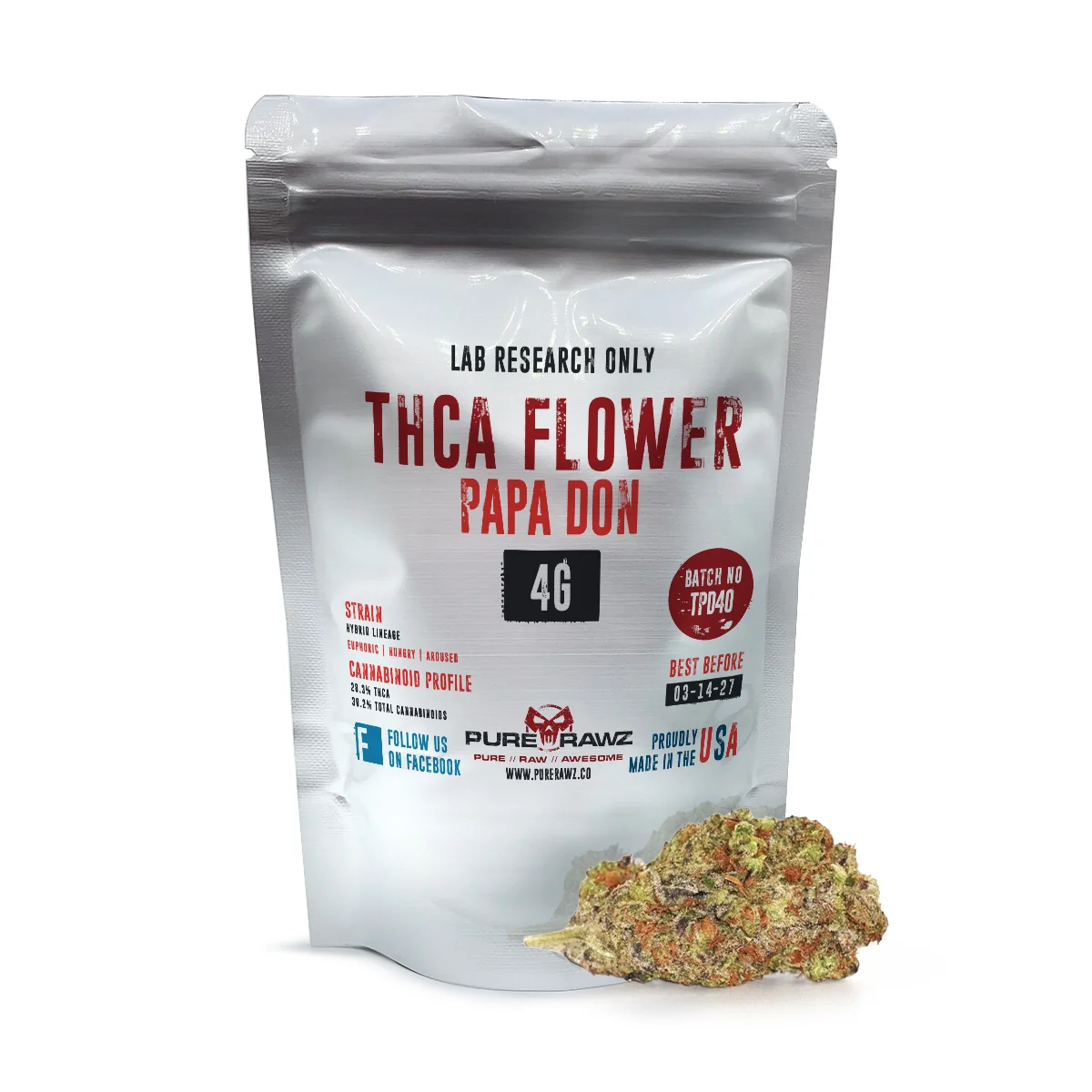 Pappa Don THCa flower 4g bag