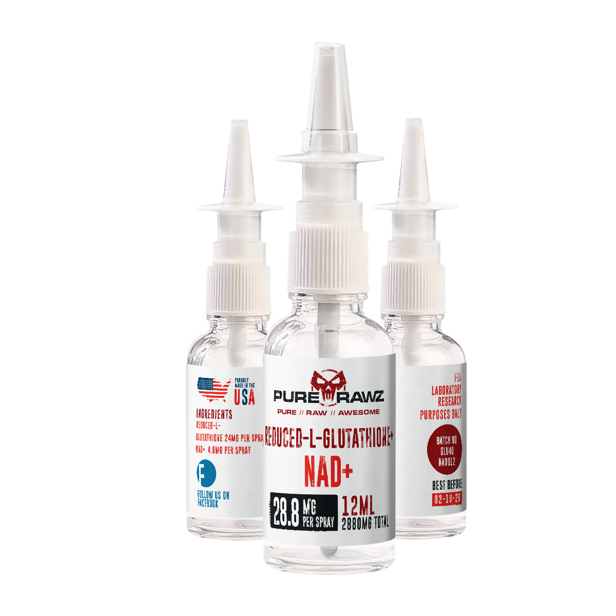 Reduced L-Glutathione + NAD Nasal Spray For Sale | Purerawz