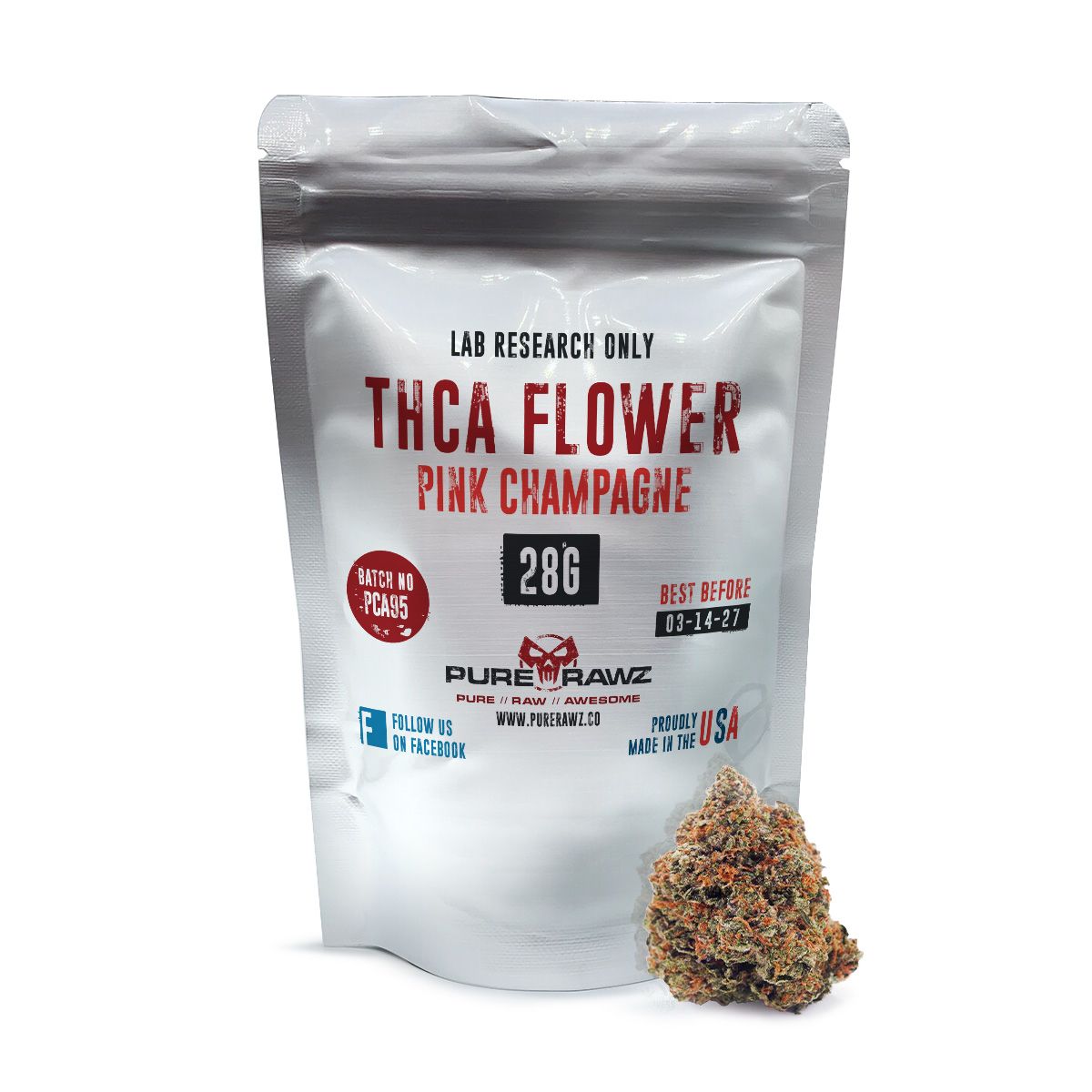 THCA Pink Champagne Flower For Sale - USA Made | PureRawz