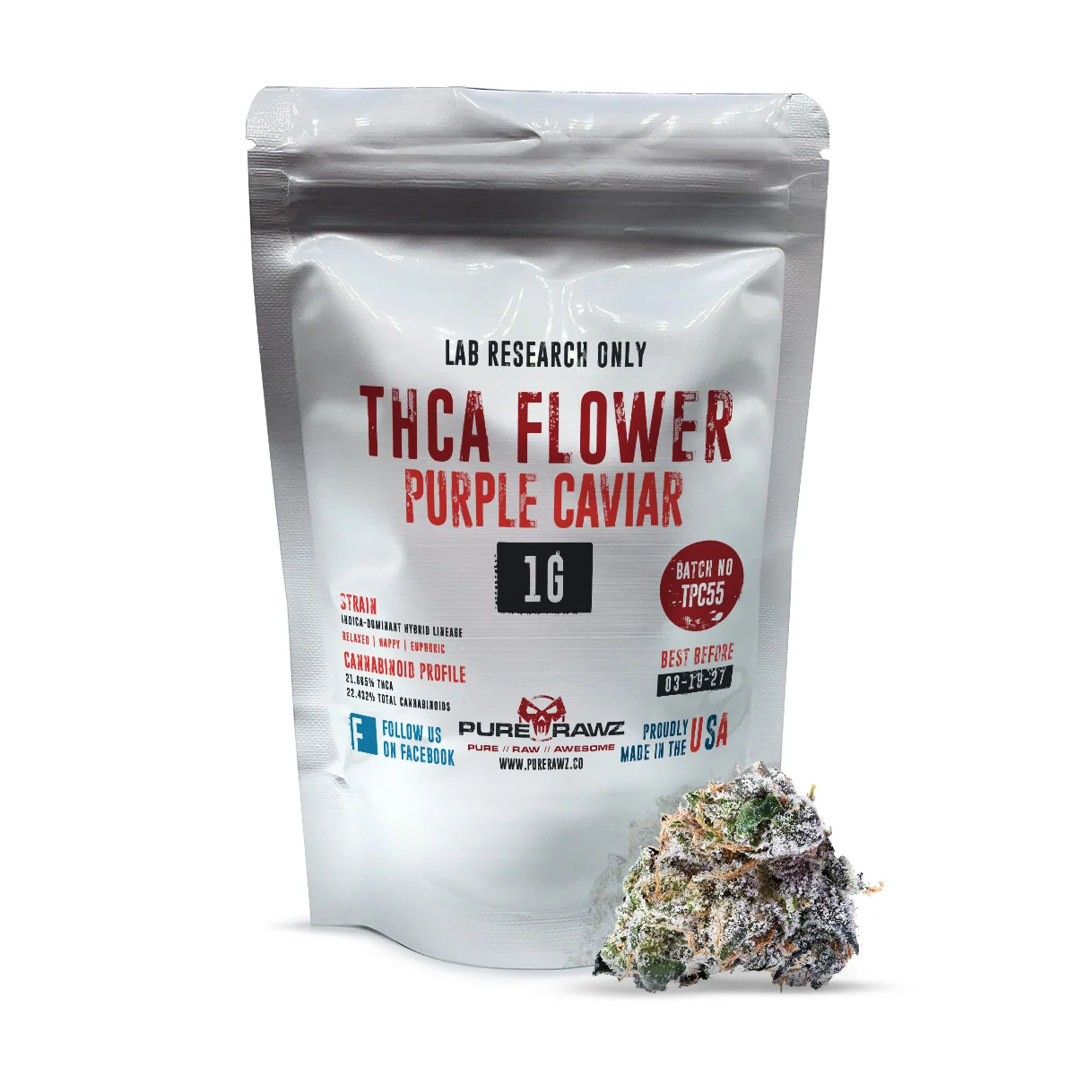 THCa Purple Caviar Flower (Tetrahydrocannabinolic Acid)